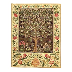Tree of Life William MORRIS Design BELGIAN Jacquard WOVEN Hand Finished  Fully Lined Tapestry Wall Hanging 26.8&quot; x 18.5&quot;, 68cm x 47cm