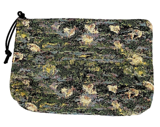 Monet Lilies from Pont Japonais, Hand Finished BELGIAN TAPESTRY Trousse Purse Pouch Toiletry Cosmetic Bag 20CM X 15CM, with zip