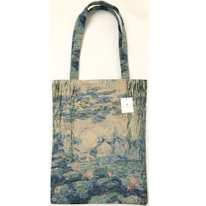 Claude MONET Wasserlilien Nympheas FRANZÖSISCH Gobelin Gewebte Handfertige Tote Schultertasche Handtasche mit passenden Gobelin Straps / Griffe
