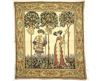 LA MANTA High Quality Belgian Woven Hand Finished Tapestry Wall Hanging, Superb Detail, fully lined with rod sleeve, 24" x 26.5" 61cm x 67cm