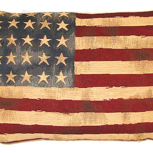 USA US Stars & Stripes Vintage Flag BELGIAN Woven Hand Finished Tapestry Cushion Cover 45cm X 35cm