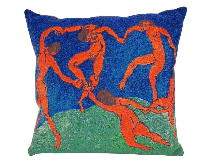 MATISSE La Danse The Dance, BELGIAN Belgium Jacquard WOVEN Hand Finished Tapestry Pillow Cushion Cover, 46cm x 46cm 18" x 18"