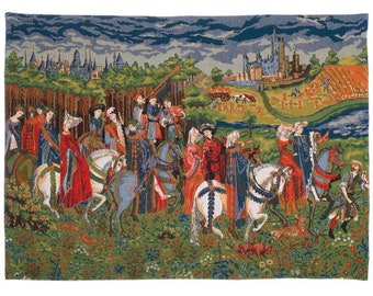 Duc de Berry, Duke of Berry, Etampes, Paris 38" x 27.5" / 97cm x 70cm BELGIAN Woven Hand Finished & Lined TAPESTRY Wall Hanging + rod sleeve