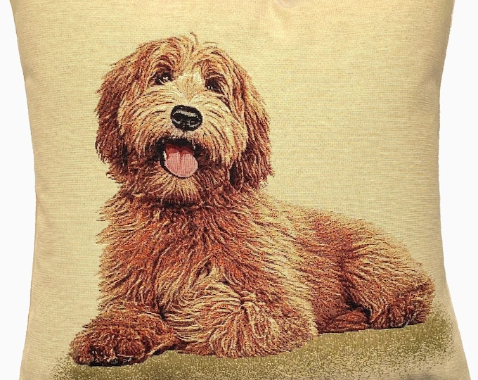 Bichon Frisé Dog Hand Finished Tapestry Pillow Cushion Cover, Zip, Soft Touch Velvet Cotton Reverse 44cm x 44cm 17" x 17"