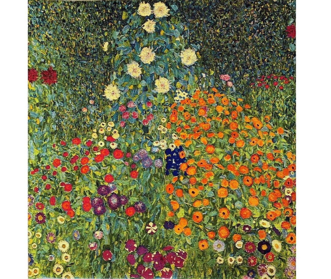 Gustav KLIMT Flower Garden 1 BELGIAN Belgium Jacquard WOVEN Hand Gustav KLIMT Flower Garden 1 BELGIAN Belgium Jacquard WOVEN Hand