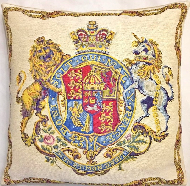 19th Century Royal Coat of Arms cushion