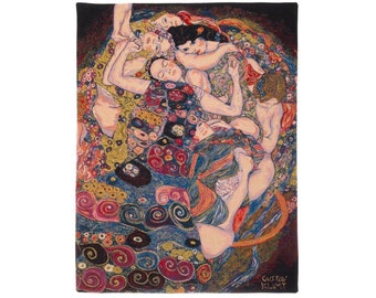 GUSTAV KLIMT The VIRGIN 36" x 28" / 95cm x 71cm High Quality Belgian Jacquard Woven Hand Finished Tapestry Wall Hanging with rod sleeve