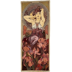 My Acrylic Painting As Interpretation Of Alphonse Mucha - Byzantine Head The Brunette Diagonal Frame Elena Yakubovich