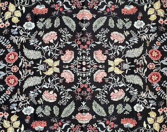 BELGIAN Jacquard Woven Hand Finished 150cm x 150cm William MORRIS Rosali 41 TAPESTRY Table Throw Bed Spread Occasional Cover, Tassel edges