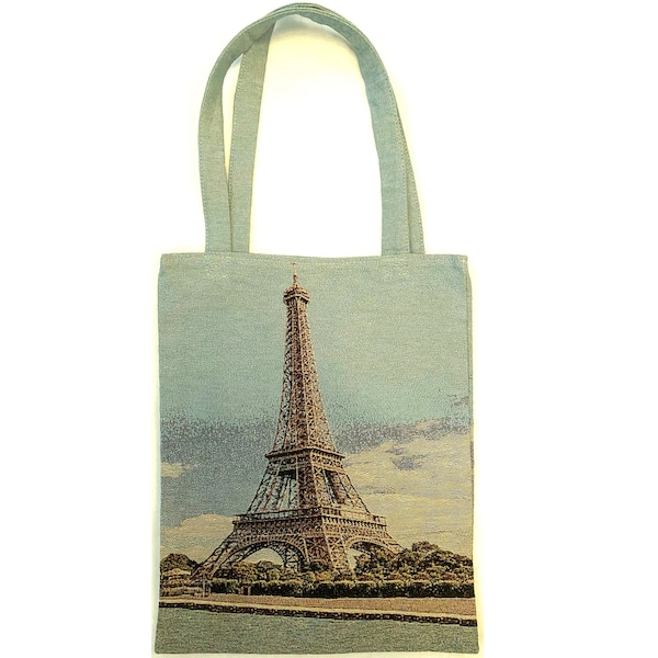 Tour Eiffel Eiffel Paris FRENCH TAPESTRY Tissé Tote Sac à bandoulière Tote Fini à la Main sac à main avec Sangles / Poignées de Tapisserie Assorties