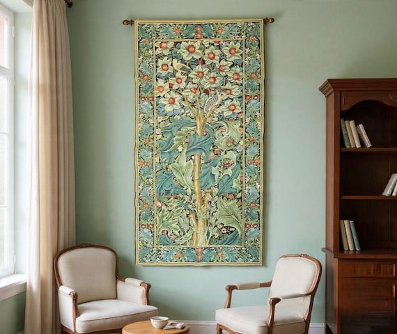 Housse De Coussin En Tapisserie Art De Lys - Le Pic (Woodpecker) - Style William Morris