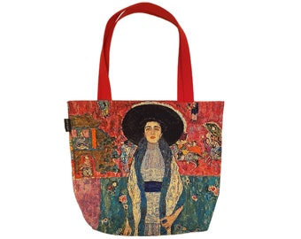 GUSTAV KLIMT Adele Bloch-Bauer BELGIAN Tapestry Woven Hand Finished Large Tote Shoulder Bag Handbag Size 46cm x 46cm 18" x 18" Excl. Handles