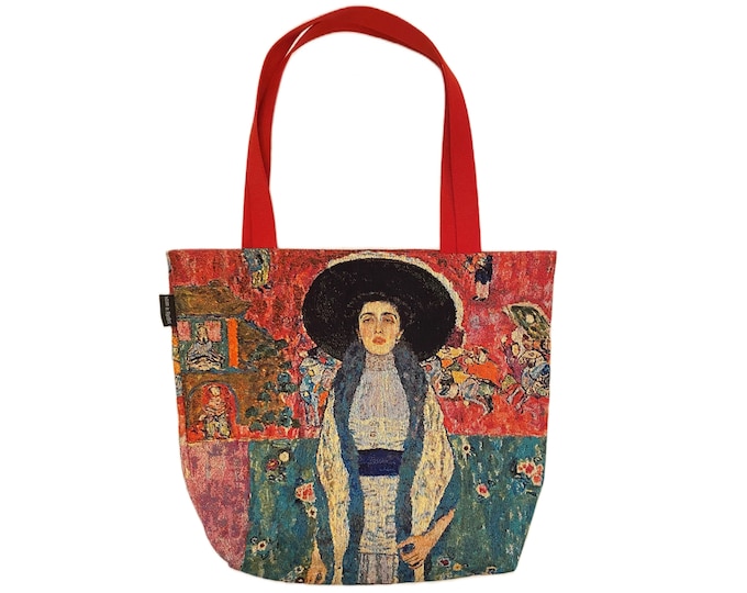 GUSTAV KLIMT Adele Bloch-Bauer BELGIAN Tapestry Woven Hand Finished Large Tote Shoulder Bag Handbag Size 46cm x 46cm 18" x 18" Excl. Handles