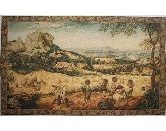 BRUEGEL Brueghel The Hay HARVEST Harvesters 43" x 27" 109cm x 67cm BELGIAN jacquard woven tapestry wall art hanging fully lined + rod sleeve