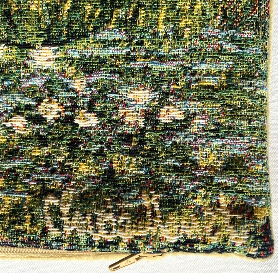 Coussin Monet Pont suspendu Giverny tapisserie 36cm déco