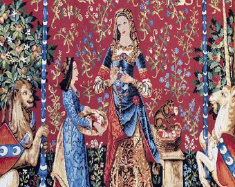 Cluny Lady & the Unicorn the Smell BELGIAN Belgium Jacquard Woven