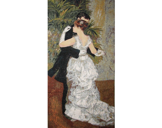Auguste RENOIR Danse a la Ville, Town Dance Belgian Jacquard Woven Hand Finished Lined Tapestry Wall Hanging, 88cm x 46cm / 35" x 18"