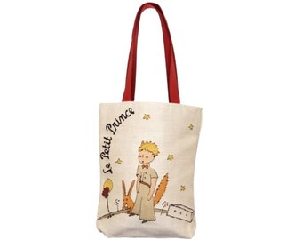 BELGIAN Tapestry Woven Hand Finished Tote Shoulder Bag Handbag, Petit Prince Planete, Fauve Fine Arts, 38cm x 34cm Excluding Handles