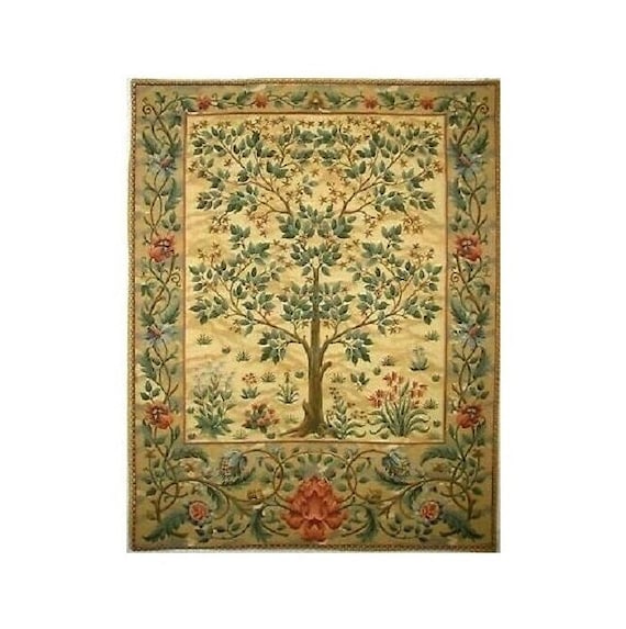 Tree of Life William MORRIS Design BELGIAN WOVEN Hand Finished