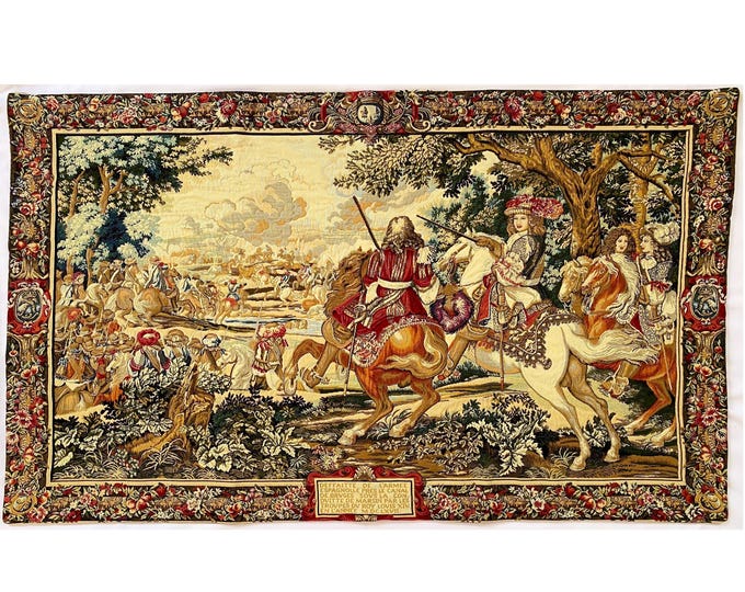 The SUN KING, 113cm X 67cm, Beautiful Quality Belgian Woven Hand Finished TAPESTRY Wall Hanging, fully lined with rod sleeve