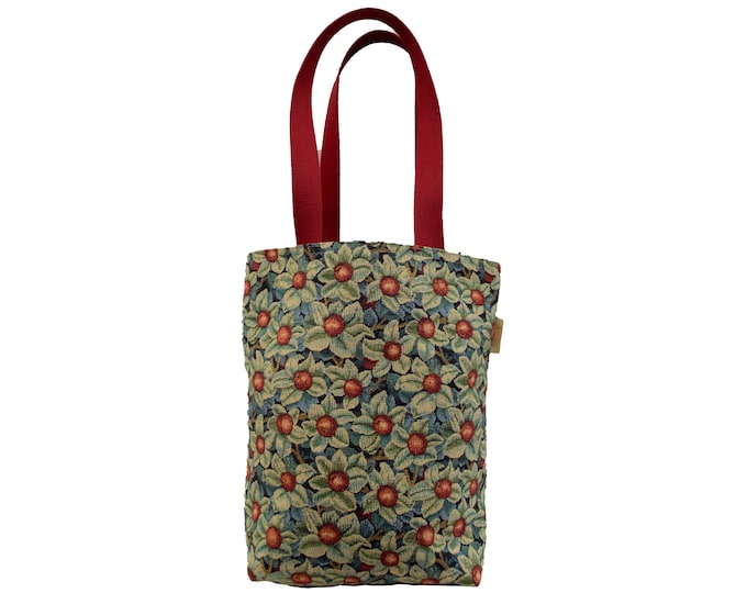 BELGIAN Tapestry Woven Hand Finished Tote Shoulder Bag Handbag, WM William MORRIS Orange Tree Fauve Fine Arts, 38cm x 34cm Excluding Handles