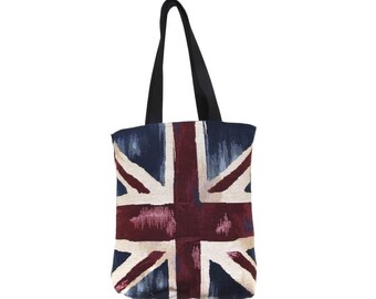 United Kingdom HRH Queen Elizabeth Platinum JUBILEE Union Jack Belgian TAPESTRY Large Shopping Tote Bag 44CM X 44CM
