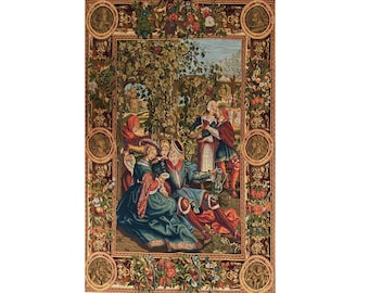 LUCAS Month of October 143cm x 94cm 56" x 37" Gobelins Quality BELGIAN Woven Hand Finished TAPESTRY Wall Art Hanging, lined with rod sleeve