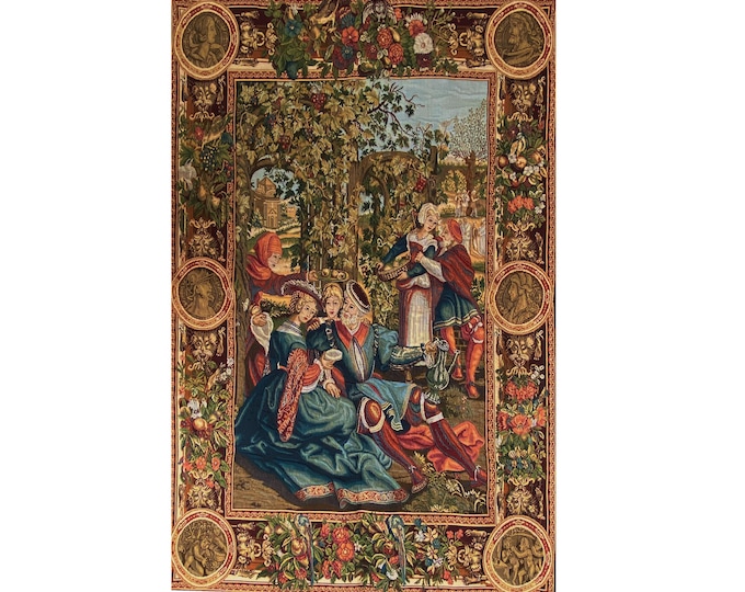 LUCAS Month of October 143cm x 94cm 56" x 37" Gobelins Quality BELGIAN Woven Hand Finished TAPESTRY Wall Hanging fully lined with rod sleeve