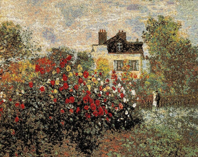 Claude MONET Maison Monet Monet's House Belgian Jacquard Woven Hand Finished Lined Tapestry Wall Hanging, Rod Sleeve, 80cm x 70cm, 32" x 27"