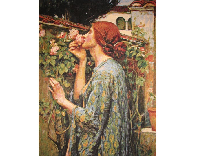 Waterhouse Soul of the Rose BELGIAN Jacquard WOVEN Hand Finished 99cm x 71cm / 39" x 28" Fully Lined Tapestry Wall Hanging with Rod Sleeve