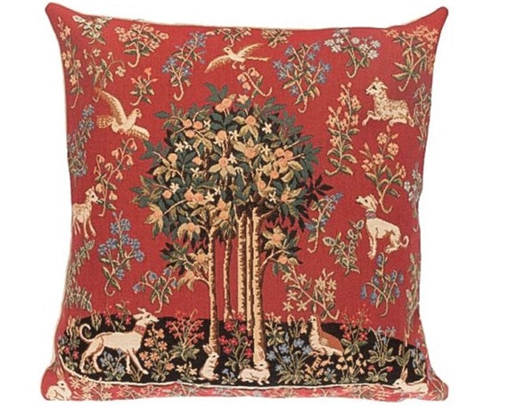 Cluny Unicorn Tapestry Pillow Unicorn Velvet Throw Pillow Cover