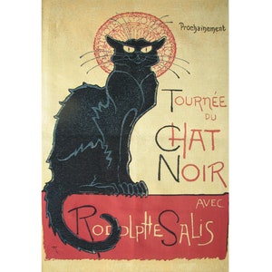 Steinlen Le CHAT NOIR Black Cat BELGIAN ベルギー製ジャカード織りタペストリー壁掛け、ロッドスリーブ付き裏地付き、60 cm x 45 cm 23.6" x 17.7"