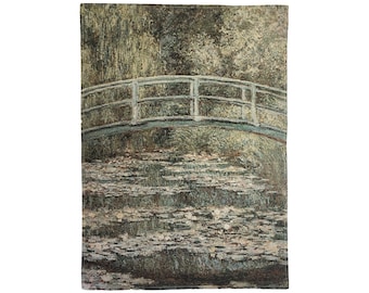 Claude MONET Pont Japonais Japanese Bridge French Jacquard Woven Hand Finished & Lined Tapestry Wall Hanging, 64cm x 46cm, 25" x 18"