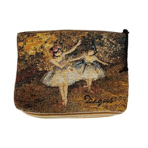 Edgar Degas, deux danseurs de ballet, grande TAPISSERIE BELGE finie à la main, grande trousse, trousse de toilette, 23 cm x 16 cm, avec fermeture éclair