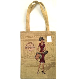 La Boutique Haute Couture FRENCH TAPESTRY Borsa a tracolla intrecciata e rifinita a mano con manici/tracolle in arazzo abbinati