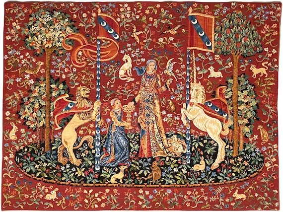 Cluny Lady & the Unicorn the Taste BELGIAN Belgium Jacquard Woven