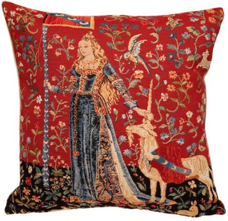 Cluny Lady & the Unicorn The TOUCH Belgian Tapestry Pillow Cushion Cover