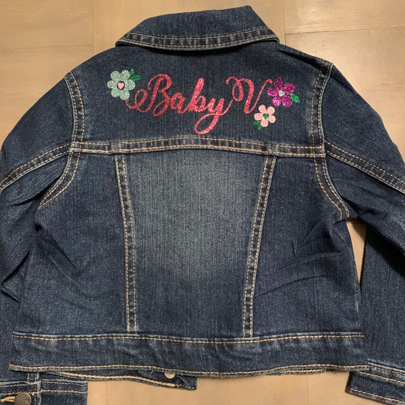 baby jean jacket with name