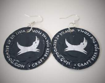 Brewdog beer bottle cap earrings