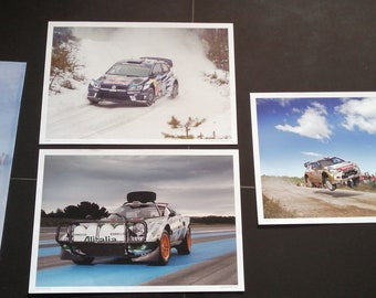 3 RARE Altaya Rally Car Loeb / Ogier / Stratos Print Official Picture Poster 18X12&quot; collectors special and rare offer