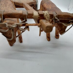 Vintage Big Ox Cart handmade in wood handcrafted Rare Collectible bullock wain 14 inches image 8