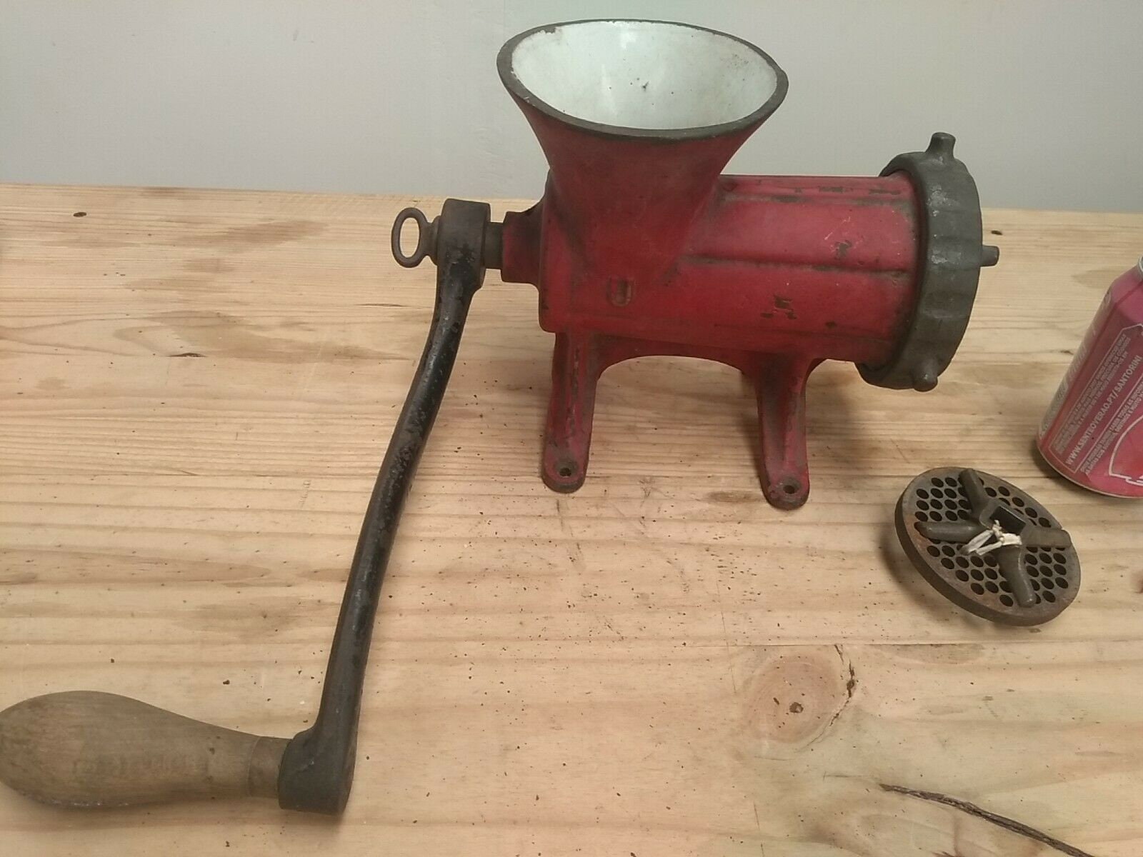 Antique Metal 1901 Sargent Co USA No 12 Gem JR. Food Chopper Meat Grinder  Tool With Wood Handle 