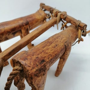 Vintage Big Ox Cart handmade in wood handcrafted Rare Collectible bullock wain 14 inches image 6