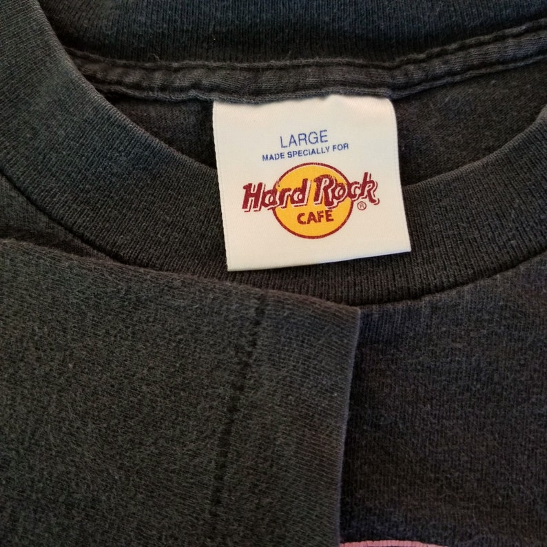 Vintage 80s Hardrock Cafe Orlando Neon Green Black T Shirt Size Medium M
