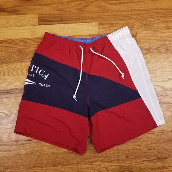 nautica color block swim trunk