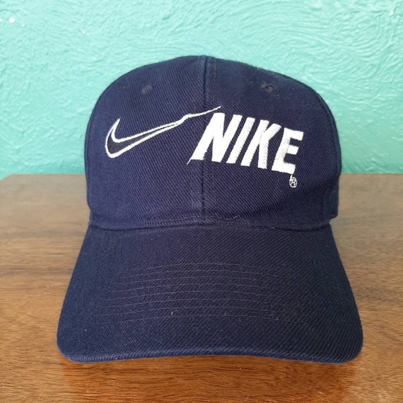90s Nike Bog Logo Check Swoosh Dad Hat Black | Etsy