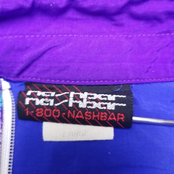 Vintage 80s Purple Blue Windbreaker Jacket With Front Pocket Pouch