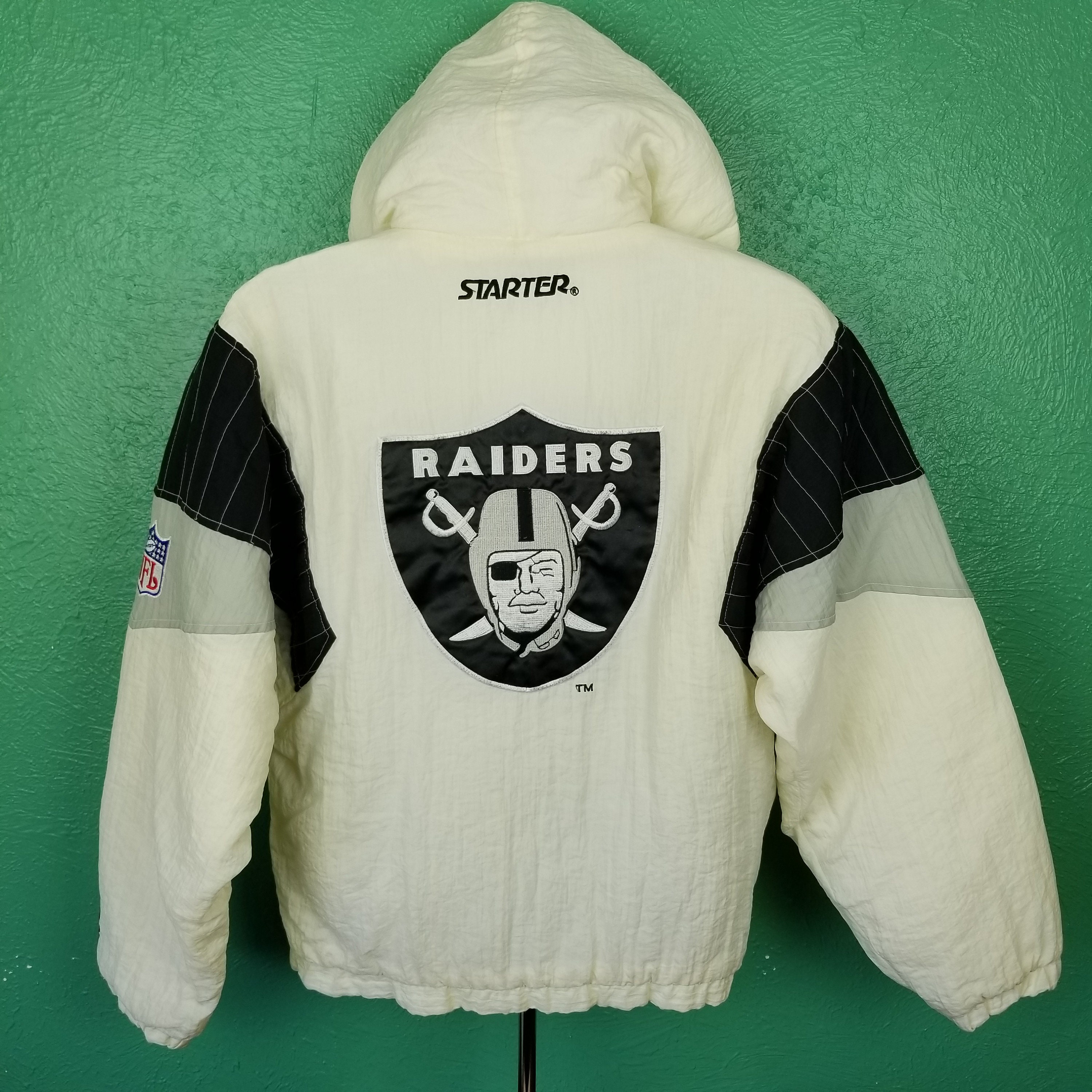 tema en términos de embarazada Vintage 90s Oakland Raiders White Starter Jacket Small - Etsy Sweden