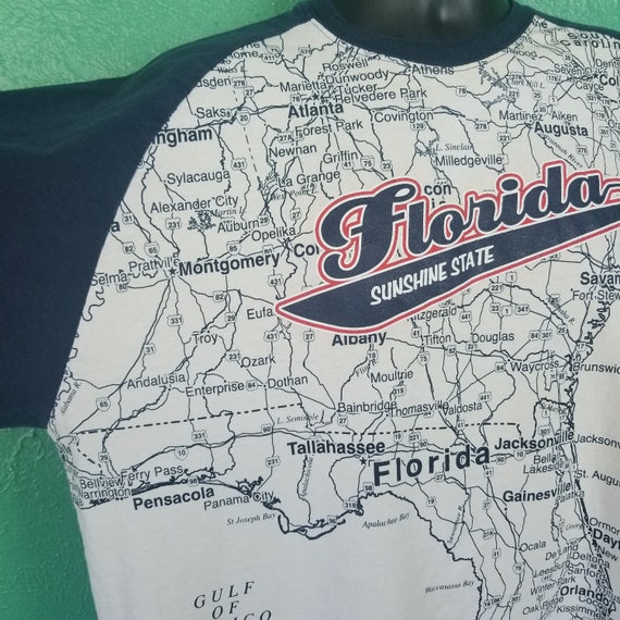 Vintage 90s Florida Map AOP all over print mega p… - image 5