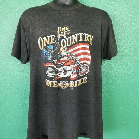 Vintage 80s 3D Emblem Harley Davidson Shirt One Life One - Etsy